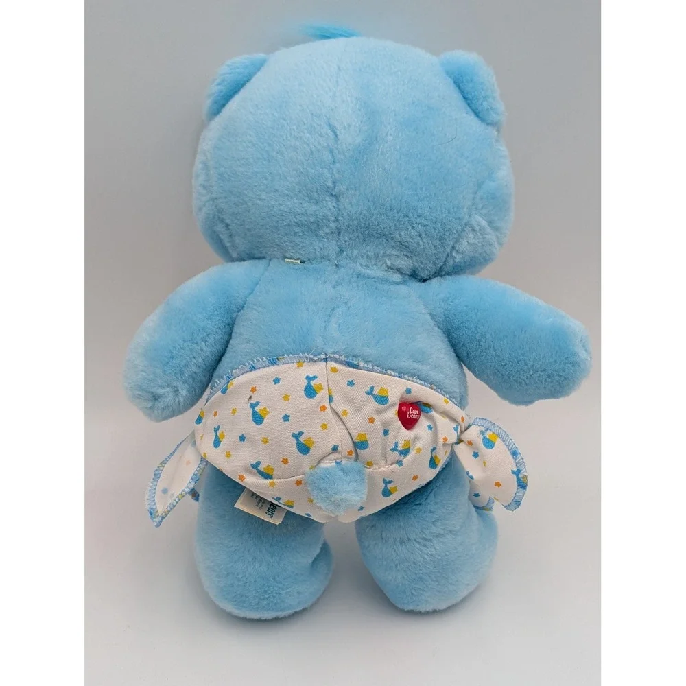 Care Bears Bedtime Bear Plush Blue Whale Star Belly Badge 2002 10 Inch